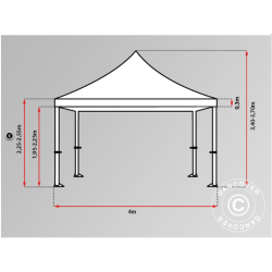 FleXtents PRO Steel 4x6m "Flamsker" inkl 8st sidor