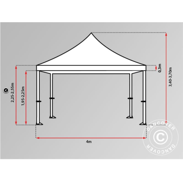 FleXtents PRO Steel 4x8m "Morocco" inkl 6st sidor, Latte