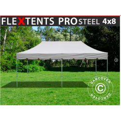 FleXtents PRO Steel 4x8m "Peaked" Latte