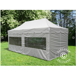 FleXtents PRO Steel 4x8m "Peaked" inkl 6st sidor, Latte