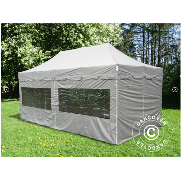 FleXtents PRO Steel 4x8m "Peaked" inkl 6st sidor, Latte