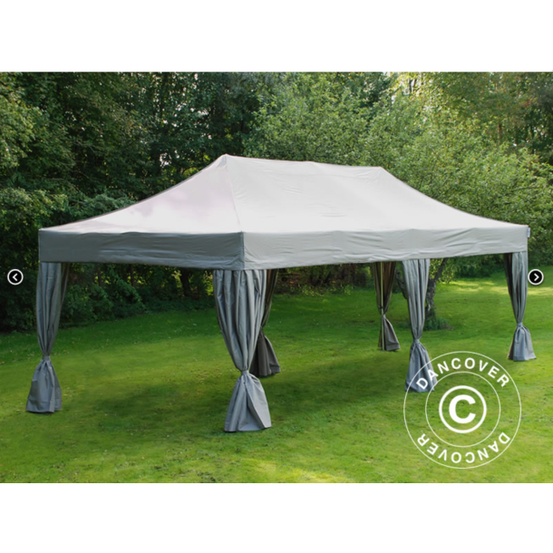 Flextents PRO Steel 4x8m inkl. 6st dekorativa hrngardiner