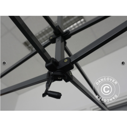 Flextents PRO Steel 4x8m "Peaked" inkl. 6st sidor &amp; 6st dekorativa hrngardiner