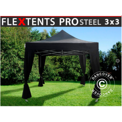 FleXtents  PRO Steel 3x3m inkl 4st dekorativa gardiner