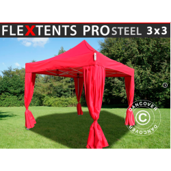 FleXtents  PRO Steel 3x3m inkl 4st dekorativa gardiner