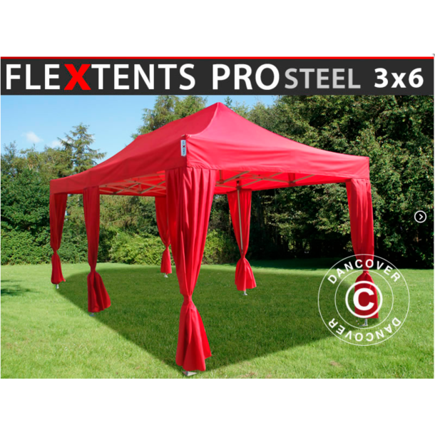 FleXtents  PRO Steel 3x6m inkl 6st dekorativa gardiner