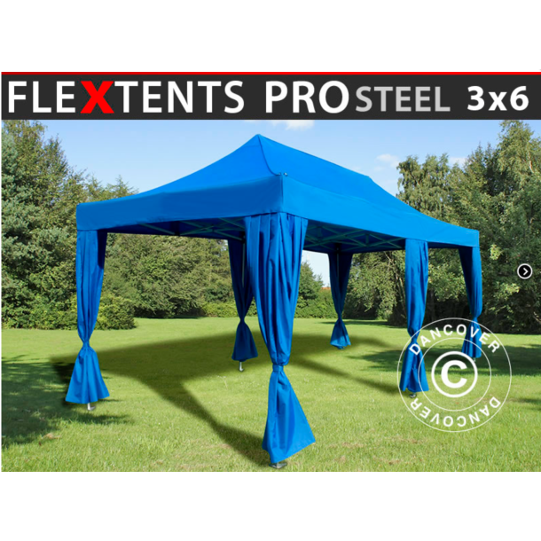 FleXtents  PRO Steel 3x6m inkl 6st dekorativa gardiner