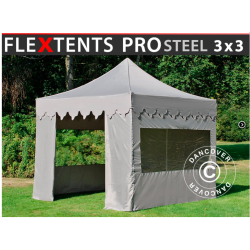 FleXtents PRO Steel 3x3m "Morocco" inkl 4st sidor