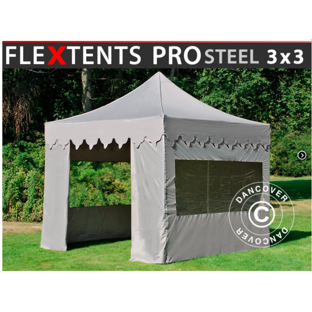 FleXtents PRO Steel 3x3m "Morocco" inkl 4st sidor