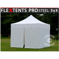 FleXtents PRO Steel 3x3m "Peaked" inkl 4st sidor