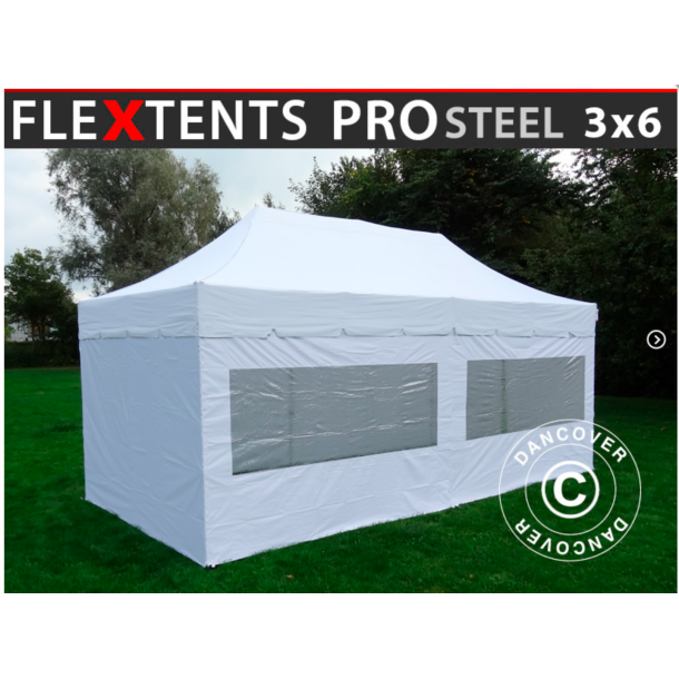 FleXtents PRO Steel 3x6m "Peaked" inkl 6st sidor