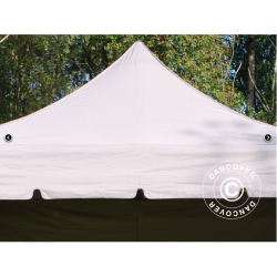 Flextents PRO Steel 3x6m "Peaked" inkl. 6st dekorativa hrngardiner, Latte