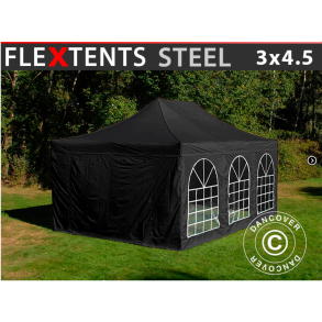 FleXtents Steel 3x4,5m inkl 4st sidovggar