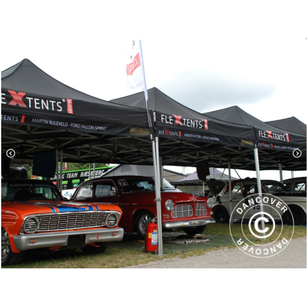FleXtents Steel 3x4,5m inkl 4st dekorativa gardiner