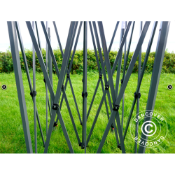 FleXtents Steel 3x4,5m inkl 4st dekorativa gardiner