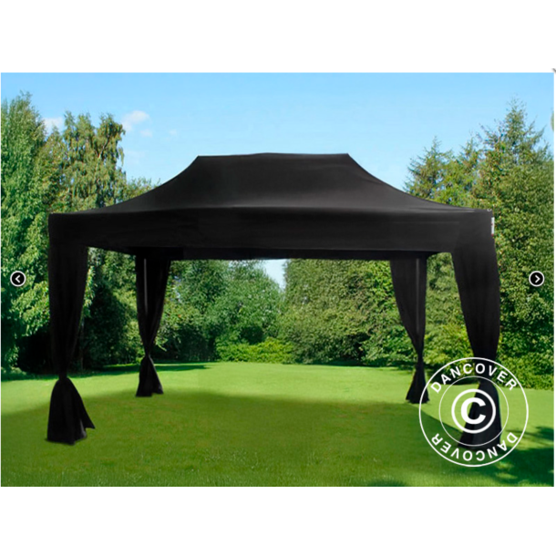 FleXtents Steel 3x4,5m inkl 4st dekorativa gardiner