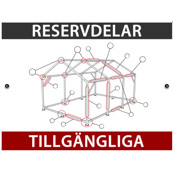 FleXtents Steel 3x4,5m inkl 4st dekorativa gardiner