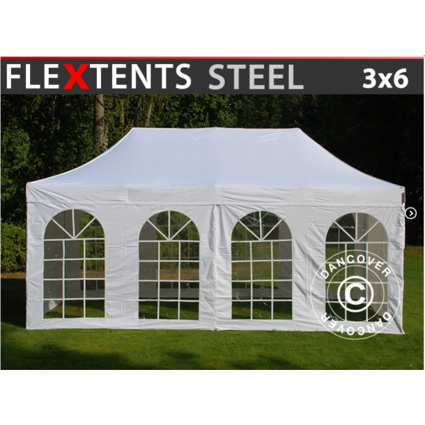 FleXtents Steel 3x6m inkl 4st sidovggar