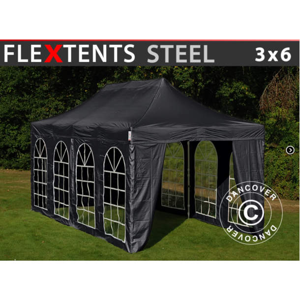 FleXtents Steel 3x6m inkl 4st sidovggar