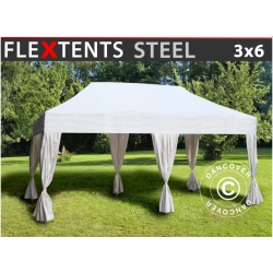 FleXtents Steel 3x6m inkl 6st dekorativa gardiner