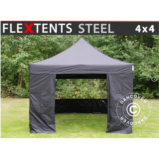 FleXtents Steel 4x4m inkl 4st sidovggar