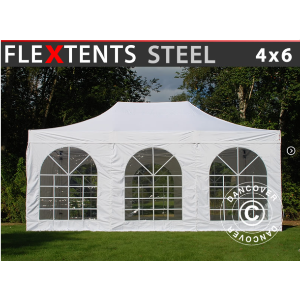 FleXtents Steel 4x6m inkl 4st sidovggar