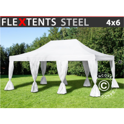 FleXtents Steel 4x6m inkl 8st dekorativa gardiner
