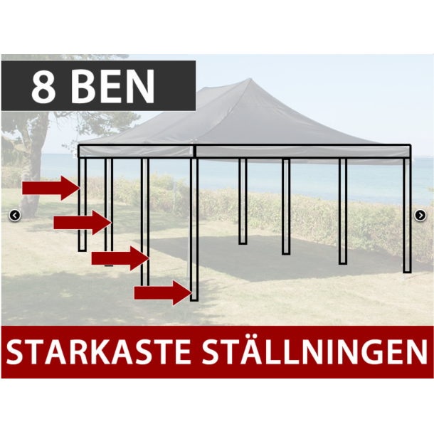 FleXtents Steel 4x6m inkl 8st dekorativa gardiner