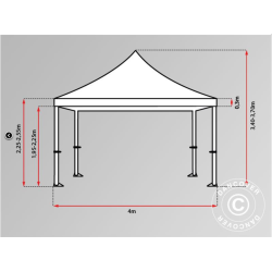 Flextents PRO Steel 4x6m inkl. 8st sidor &amp; 8st dekorativa hrngardiner