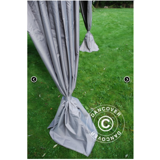 Flextents PRO Steel 4x6m inkl. 8st sidor &amp; 8st dekorativa hrngardiner