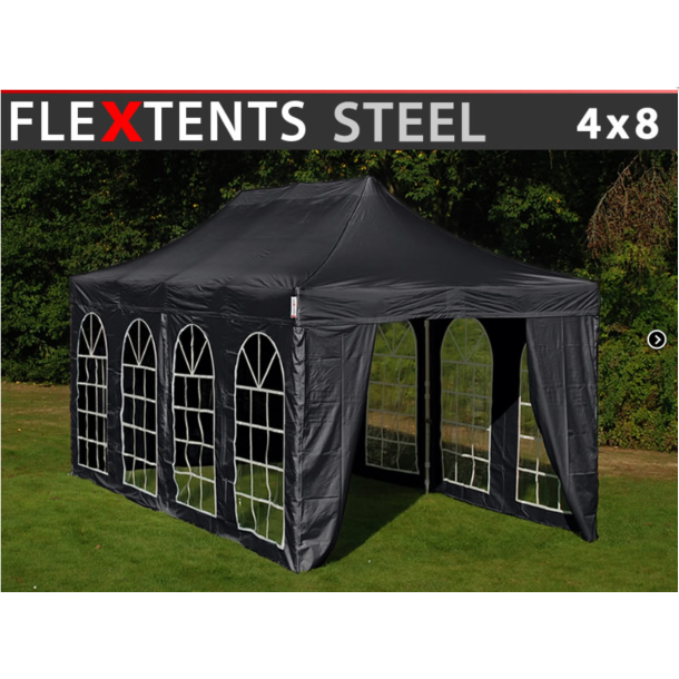FleXtents Steel 4x8m inkl 4st sidovggar