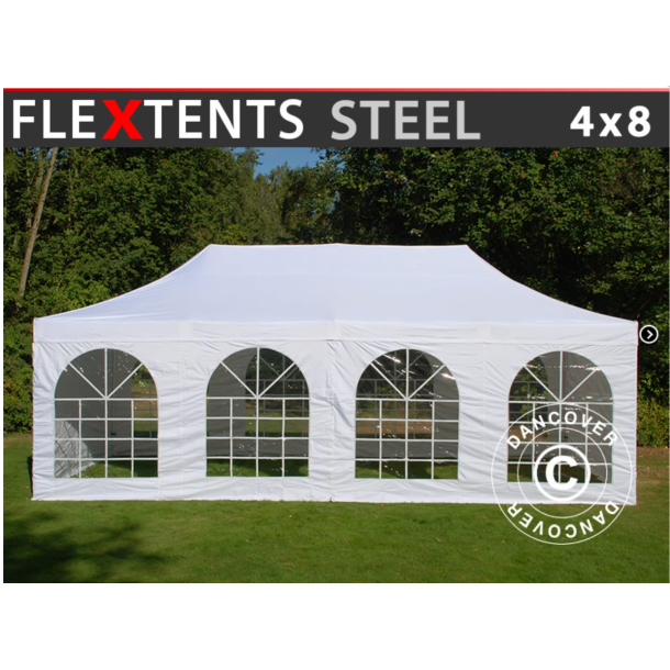 FleXtents Steel 4x8m inkl 4st sidovggar