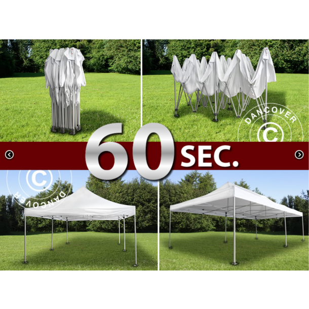 FleXtents Steel 4x8m inkl 10st dekorativa gardiner