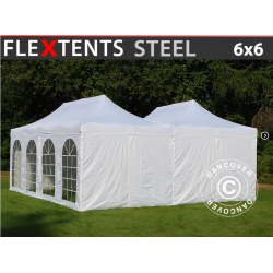 FleXtents Steel 6x6m inkl 8st sidovggar