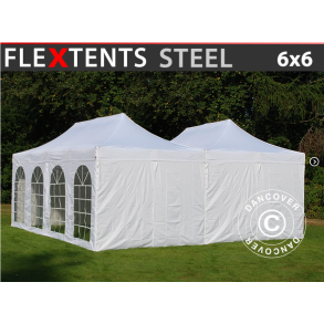 FleXtents Steel 6x6m inkl 8st sidovggar