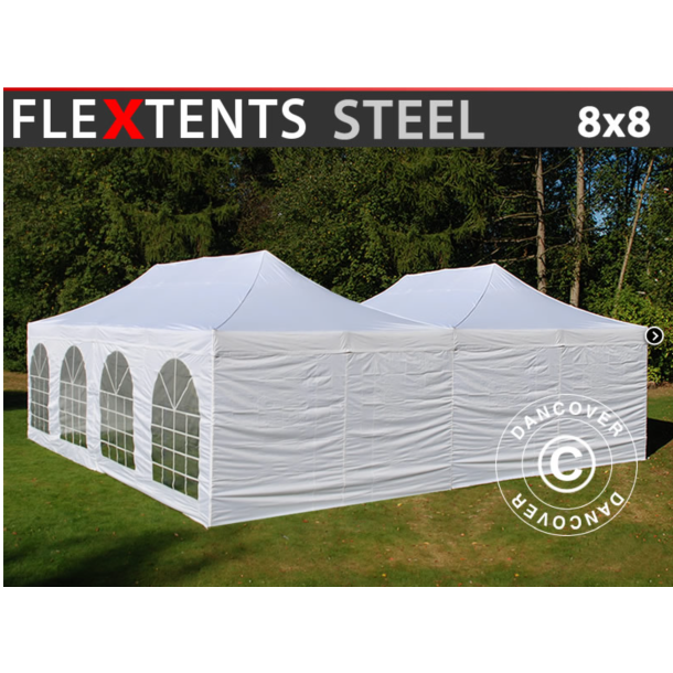 FleXtents Steel 8x8m inkl 8st sidovggar