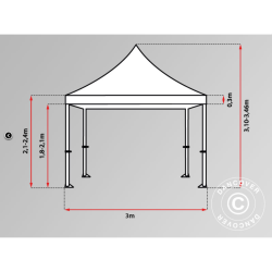 FleXtents PRO Steel 3x3m