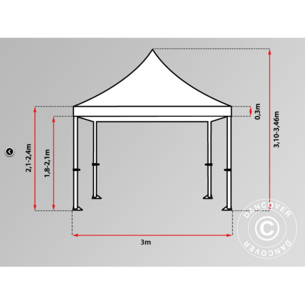 FleXtents PRO Steel 3x3m
