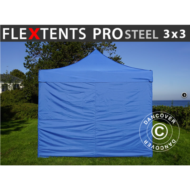 FleXtents PRO Steel 3x3m inkl 4st sidovggar