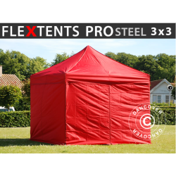 FleXtents PRO Steel 3x3m inkl 4st sidovggar