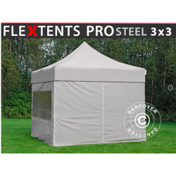 FleXtents PRO Steel 3x3m inkl 4st sidovggar