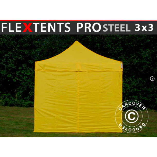 FleXtents PRO Steel 3x3m inkl 4st sidovggar