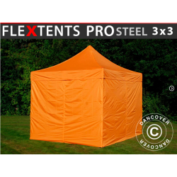 FleXtents PRO Steel 3x3m inkl 4st sidovggar