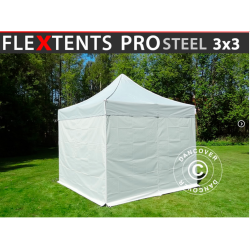 FleXtents PRO Steel 3x3m inkl 4st sidovggar