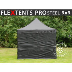 FleXtents PRO Steel 3x3m inkl 4st sidovggar