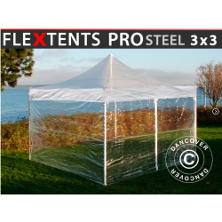 FleXtents PRO Steel 3x3m inkl 4st sidovggar