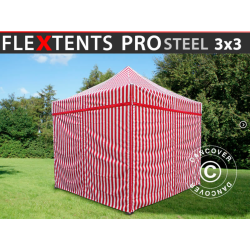 FleXtents PRO Steel 3x3m inkl 4st sidovggar