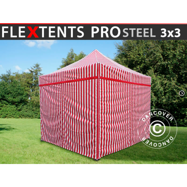 FleXtents PRO Steel 3x3m inkl 4st sidovggar