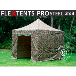 FleXtents PRO Steel 3x3m inkl 4st sidovggar