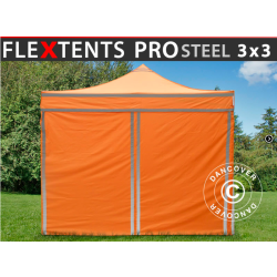 FleXtents PRO Steel 3x3m inkl 4st sidovggar